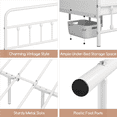 thumbnail image 4 of Fullfurnique Classic Iron Platform Bed with High Headboard and Footboard, Full, White, 4 of 10