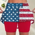 thumbnail image 2 of Stamzod 4Th of July Skirts for Women Trendy American Flag Yoga Tennis Skirt with Shorts Underneath Casual A Line Mini Golf Skorts Red-14 S, 2 of 6