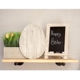 thumbnail image 3 of 12" Farmhouse White Wwash Wooden Large Egg, 3 of 5