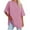 Pink, variant on Horkkom Short Sleeve Shirts for Women Solid Color Crew Neck Oversized Tshirts Summer Casual Loose T Shirts L