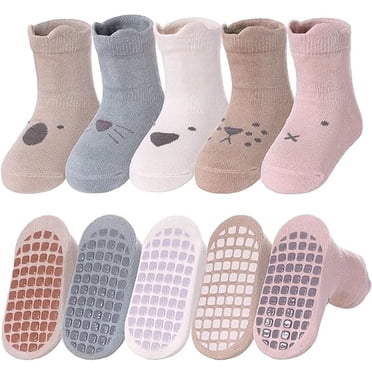 Vicloon Non-Slip Cotton Socks, 5 Pairs Of Baby Socks, Non