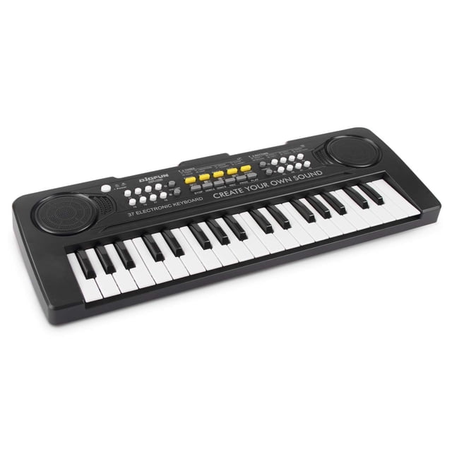 Teclado y piano portátil APerfectLife Kids de 37 teclas con micrófono negro