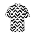 thumbnail image 4 of Black And White Stripe Line Men's 3d Print Casual Button Down Shirts, Novelty Hawaiian Short Sleeves M, 4 of 8