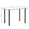 thumbnail image 4 of Tcbosik Dining Table for 2-4, 43.3 inch Rectangular Table with Glass Top and Metal Legs for Kitchen, Living Room, Transparent, 4 of 8