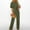 Army Green C, variant on Women Short Sleeve Playsuit Clubwear Straight Leg Jumpsuit With Belt