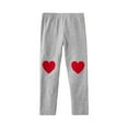 thumbnail image 2 of HILEELANG Little Girls Leggings 3-Pack Set Cotton Casual Solid Gray Loving Heart Tights Pants 7Years, 2 of 4
