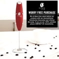 thumbnail image 5 of Bean Envy Milk Frother for Coffee - Handheld, Foamer & Frother with Stand, Red, 5 of 6