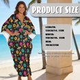 thumbnail image 7 of Xixirimido Día de los Muertos Skeleton Dance Print Kaftan Dresses for Women Plus Size V-Neck Moo Moos Batwing Sleeve Caftan Beach Dress Bathing Suit Cover-Up Loungewear, 7 of 7