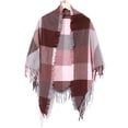 thumbnail image 1 of Coofit Shawl Scarf Plaid Polyester Triangular Blanket Scarf Winter Scarf for Ladies, 1 of 6