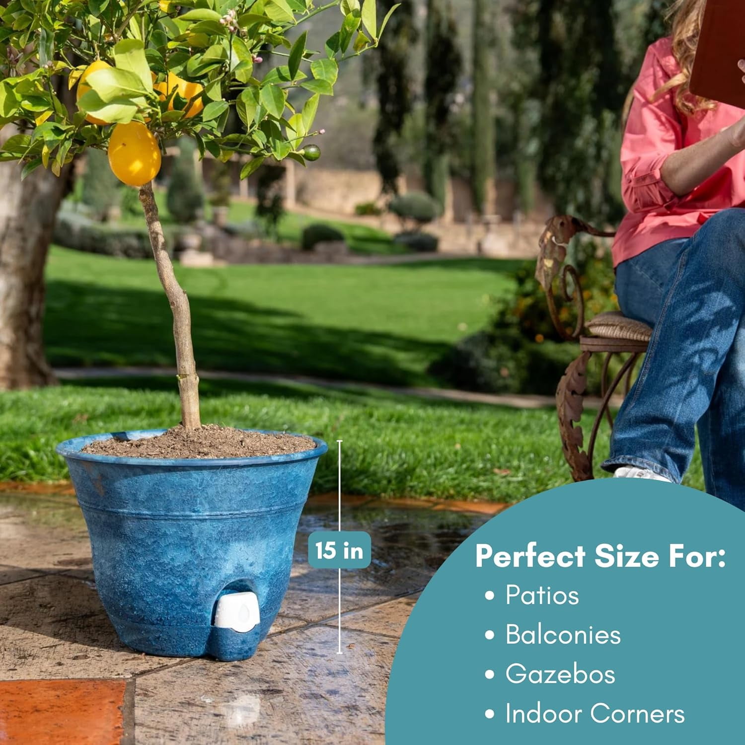 FirmaStone 15" Self-Watering Planters - Thumbnail 5