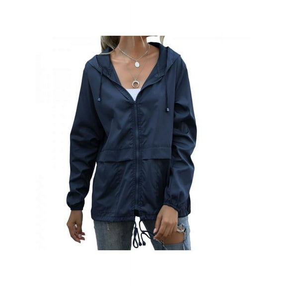 Women Raincoat Wind Waterproof Jacket Hooded Rain Outdoor Poncho