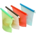thumbnail image 3 of Bolsas de almacenamiento de alimentos de silicona reutilizables Bolsas herméticas de silicona Sous Vide Bolsas reutilizables a prueba de fugas Paquete de 4 Ormromra MZQ-0571, 3 of 8