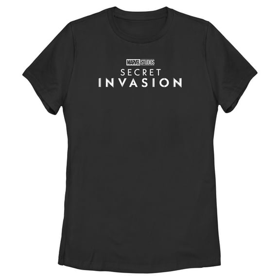 Women's Marvel: Secret Invasion Black and White Logo Graphic Tee Black Small