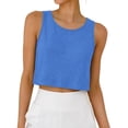 thumbnail image 4 of Crop Tops for Women Tank Summer Casual Sleeveless Loose Fit Basic Shirts Fashion 2026 by Yigetop Blue XL, 4 of 7