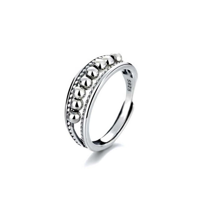Qarigey Anillo de apertura para hombre y mujer, anillos ajustables, decoración de círculos, cuentas chapadas, joyería Unisex para adultos, Ropa, zapatos y accesorios Miscelánea Tipo 2 Qarigey AP012684-02