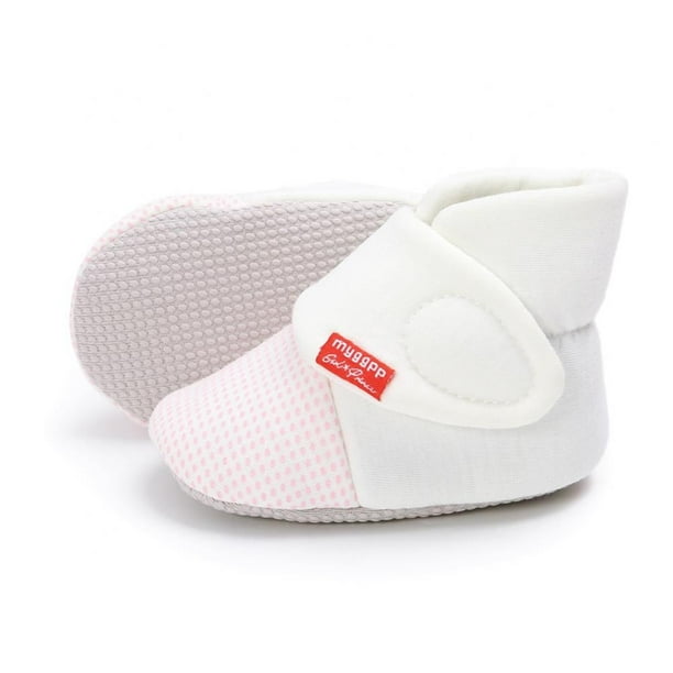 Baby Boys Girls Booties with Grippers Stay on Slippers Newborn Socks Infant Toddler Crib Winter Shoes for Boys Girls