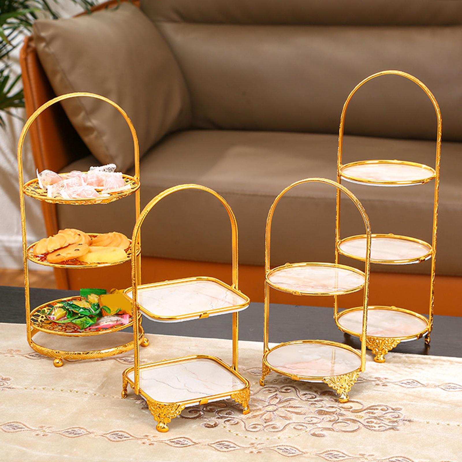 Iron Cake Stand, Serving Tray, Display Plate, Luxury Display Rack, Cupcake  Stand Three-tier Disc
