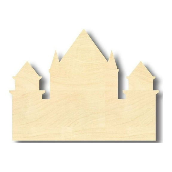 Unfinished Wood Castle Shape - Middle Ages - Craft - up to 46" DIY 5" / 1/8"