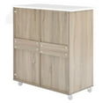thumbnail image 3 of Modway Wood Cuisine Kitchen Cart with Full-Glide Drawers in Oak/White, 3 of 3