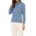 thumbnail image 4 of INSPIRE CHIC Women's Elegant Tie Neck Office Long Sleeve Blouse XL Blue, 4 of 5