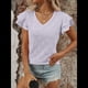thumbnail image 5 of Camiseta de Verano para Mujer, Cuello en V, Volantes, Corta, Calada, , XXL, 5 of 10