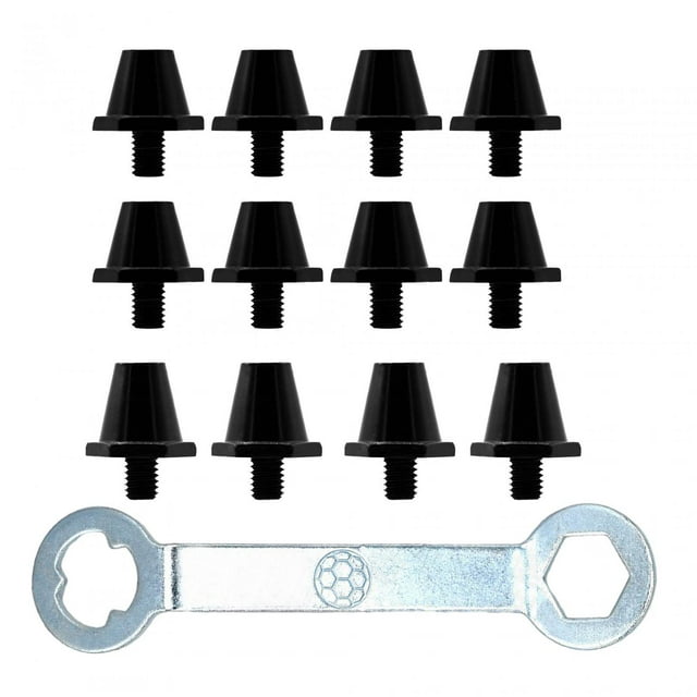 12 x Clavos para zapatos de fútbol Zulema Tacos M5 Negro con llave