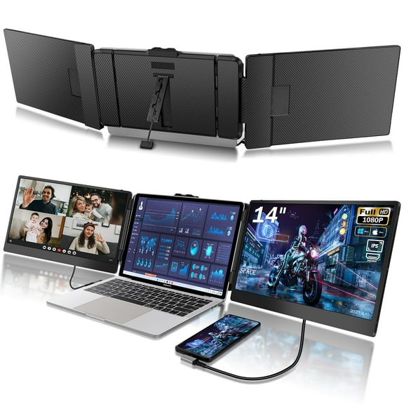 Monitor extensor de pantalla para portátil triple 14" 1080p FHD IPS
