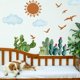 thumbnail image 3 of Pegatinas de pared de cactus con acuarela, cielo, nubes, sol, pájaros, paisaje, despegar y pegar, arte DIY, calcomanías de pared de PVC, decoraciones para sala de estar y dormitorio., 3 of 6