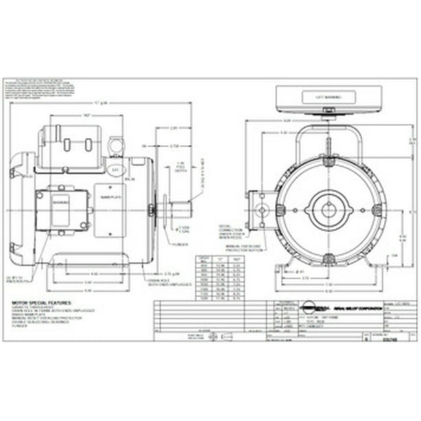5 hp 1740 RPM 184T Frame TEFC (Farm Duty) 230 volts Leeson Electric ...