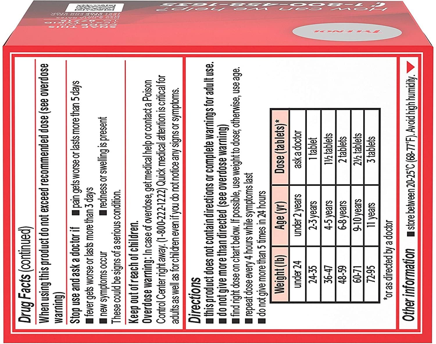 Tylenol Childrens Pain Plus Fever Reducer Chewables Tablets Bubblegum-flavored, 24 Ea, 6 Pack