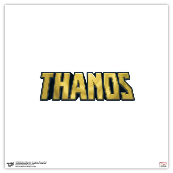 Gallery Pops Marvel Comics Avengers - Thanos Text Wall Art, Unframed Version, 12" x 12"