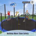 thumbnail image 4 of Noble House 16FT Outdoor Trampoline for Kids with Safety Net, Basketball Hoop and Ladder, Blue Metal Frame, 4 of 9