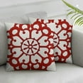 thumbnail image 3 of nygtbtfer Geometric Red Flower Decorative Throw Pillow Covers , Set of 2 Abstract Red Flower Cushion Cover Square Pillow Cases for Couch Patio Sofa Home Decor 20x20in, 3 of 7