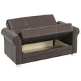 thumbnail image 4 of Ottomanson Paradise Sleeper Loveseat, Brown Leatherette, 4 of 7