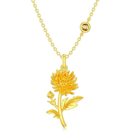DVEATR Birth Flower Necklace Birthstone 12 Month Bouquet Pendant Floral S925 Sterling Silver Birth Flower Pendant Jewelry Birthday Mother’s Day Gift