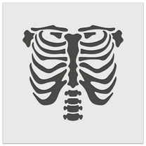 Human Ribcage Skeleton Bones Spooky Halloween DIY Cookie Wall Craft Stencil - 4.5 Inch