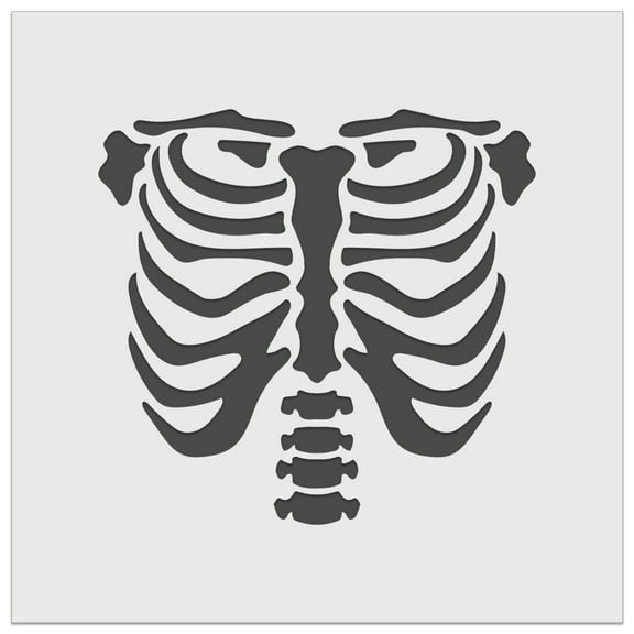 Human Ribcage Skeleton Bones Spooky Halloween DIY Cookie Wall Craft Stencil - 5.5 Inch