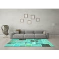 thumbnail image 3 of Ahgly Company Indoor Rectangle Patchwork Turquoise Blue Transitional Area Rugs, 4' x 6', 3 of 4