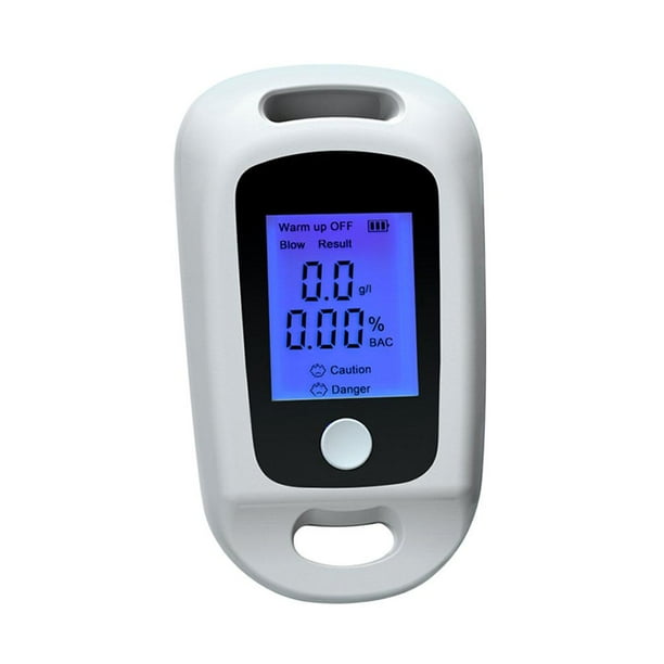 Detector de alcohol digital Precisión de grado Probador de alcohol en aliento portátil (Blanco)