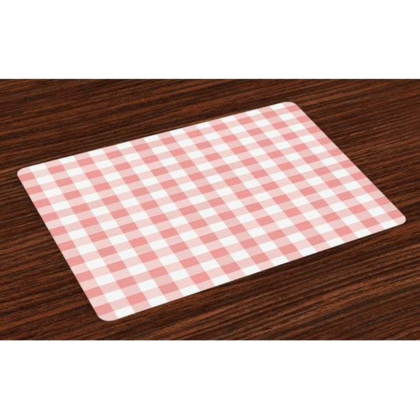 Checkered Placemats Set of 4 Picnic in Countryside Themed Gingham