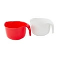 thumbnail image 4 of Lightweight plastic pourable mixing bowls for kitchen - set of 2 - Red and White, 4 of 5