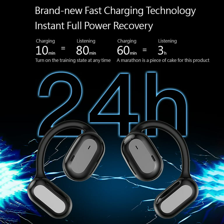 Open Ear Headphones Bluetooth 5.3 True Wireless Air Conduction Headphones  with Mic for iPhone & Android,Open Ear Wireless Earbuds Immersive Superior 