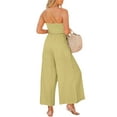 thumbnail image 5 of Franhais Women High Waist Romper, Sleeveless Off-Shoulder Neck Solid Color Wide-Leg Trousers, 5 of 9