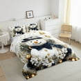 thumbnail image 3 of jejeloiu Cute Xmas Snowmen Bedding Comforter Set,Merry Christmas Twin Comforter Sets,Gold Holiday Ball Bedding Set For Child,Super Cozy Room Decor Reversible,2-Piece, 3 of 8