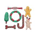 thumbnail image 1 of Christmas Set Pet Cotton Rope Toys Teeth Cleaning 7 Pieces Dog Rope Toys Christmas Chewing Training Very Good, 1 of 5