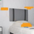 thumbnail image 3 of Cabecera de cama Individual NORVAL Bora Flotante moderno estructura de madera altura ajustable, 3 of 5