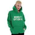 thumbnail image 3 of Monday Optional Work Week Weekend Unisex Plus Fleece Graphic Hoodie Brisco Brands 2X, 3 of 5