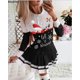 thumbnail image 3 of Vestido de punto con estampado navideño para mujer, minivestido ajustado de manga larga para fiesta de noche, 2024, 3 of 4