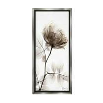 Stupell Industries Contemporary X-Ray Flower Botanical & Floral Photography Gray Floater Framed Canvas Art Print Wall Art, 11 x 25