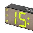 thumbnail image 2 of Reloj despertador digital RGB, reloj electrónico con control de voz, reloj despertador de mesa con espejo. Negro, 2 of 9